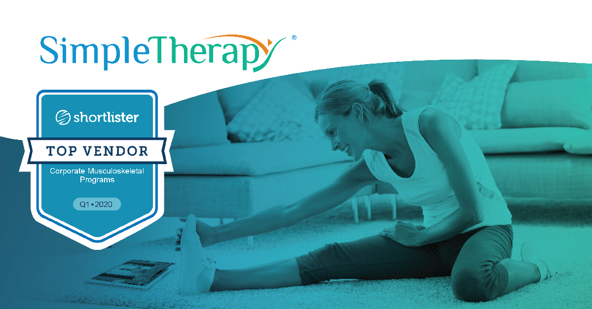 SimpleTherapy is a Shortlister Top Corporate Musculoskeletal Vendor!